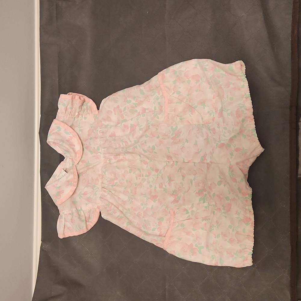 Vintage Pink Floral Baby Romper Size 24 Months